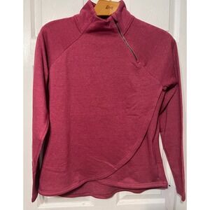 RBX Active Womens Berry Pink Asymmetrical Zip Fleece Pullover Large NWT